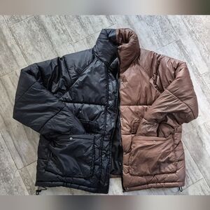 Forever 21 Black and Brown Men's Puffer Jacket